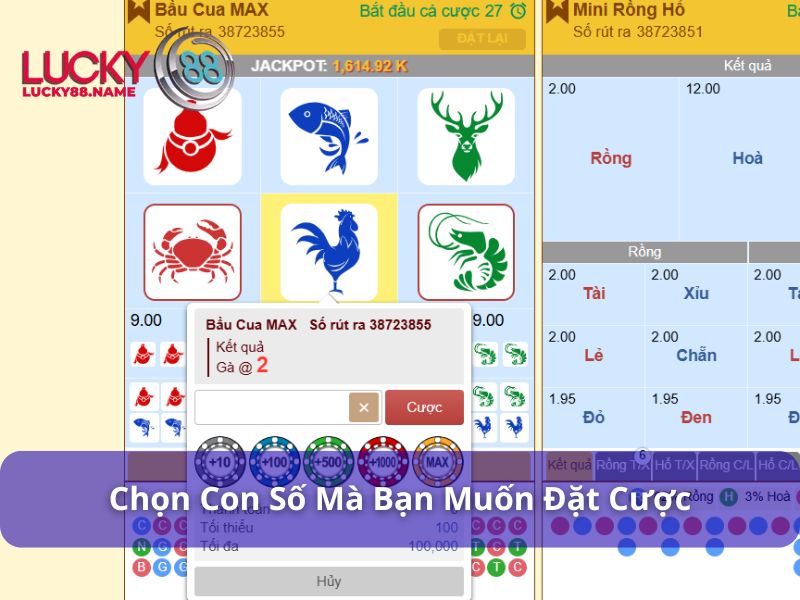 Trò chơi con số Lucky88 – Keno quay số siêu tốc, cược dễ thắng 7 Chọn con số mà bạn muốn đặt cược
